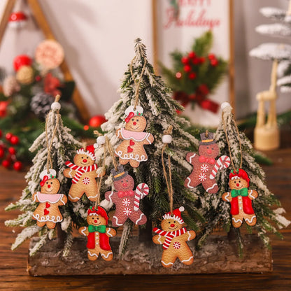9/12pcs Christmas Wooden Pendant Christmas Tree