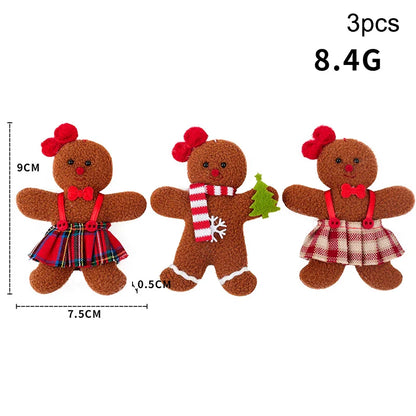 3PCS/Set Christmas Decoration Gingerbread Man